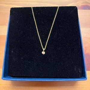 14k yellow gold diamond disc pendant necklace